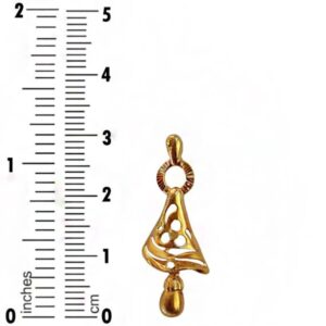 22Kt Solid Yellow Gold Elegant Dangle Drop Women Earrings Handmade Fine Jewelry
