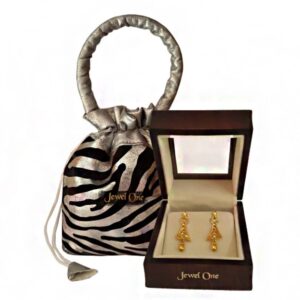 22Kt Solid Yellow Gold Elegant Dangle Drop Women Earrings Handmade Fine Jewelry
