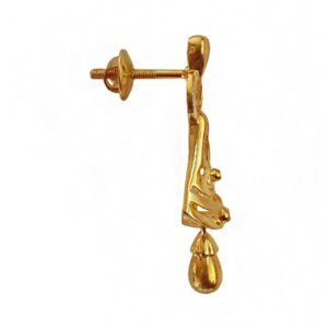 22Kt Solid Yellow Gold Elegant Dangle Drop Women Earrings Handmade Fine Jewelry