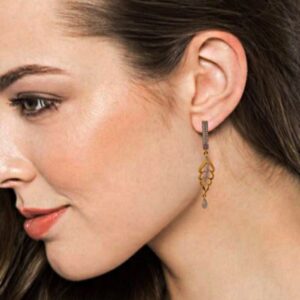 Hot Fashion 18K Gold Cubic Zirconia Stone Party Wear Wedding Wear Drop Earrings
