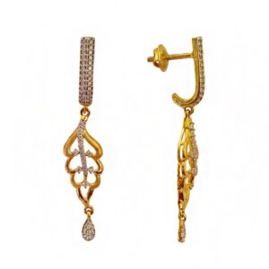 Hot Fashion 18K Gold Cubic Zirconia Stone Party Wear Wedding Wear Drop Earrings