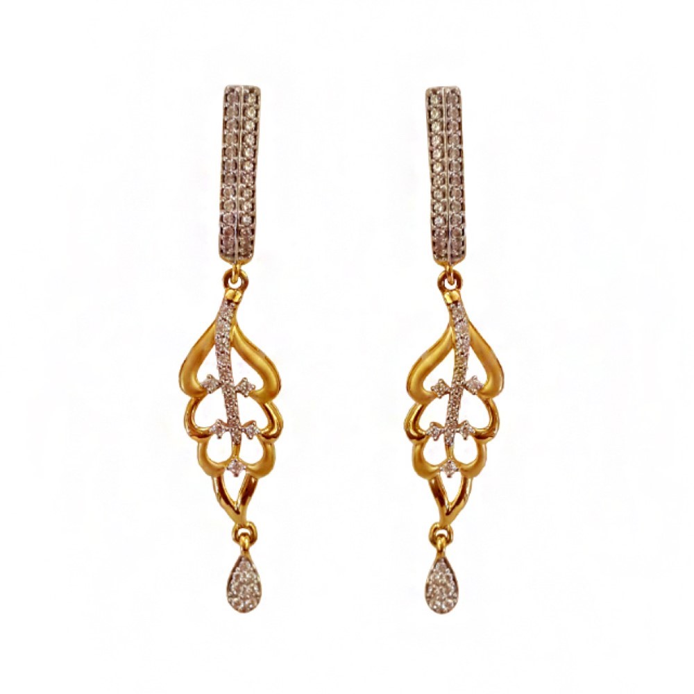 Hot Fashion 18K Gold Cubic Zirconia Stone Party Wear Wedding Wear Drop Earrings
