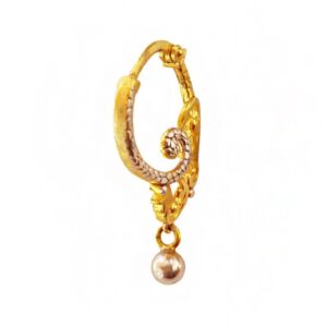 22 Kt Yellow Solid Gold Two Tone Clip On Huggie Hoop Women Earrings Fine Jewelry