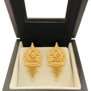 18 Kt Stamped Real Solid Yellow Gold Vintage Stud Earrings Screw Back 5.230 Gram
