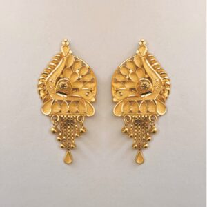 18 Kt Stamped Real Solid Yellow Gold Vintage Stud Earrings Screw Back 5.230 Gram