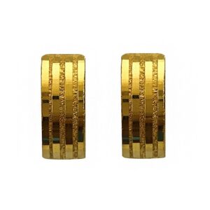 Fine Jewelry 18 Kt Real Solid Yellow Solid Gold Huggie Hoop Earrings 2.380 Grams