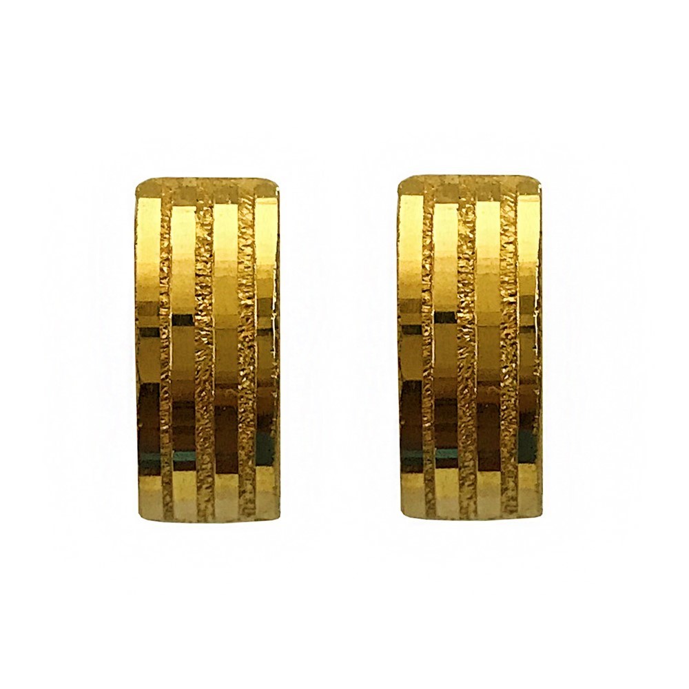 Fine Jewelry 18 Kt Real Solid Yellow Solid Gold Huggie Hoop Earrings 2.380 Grams - Image 4
