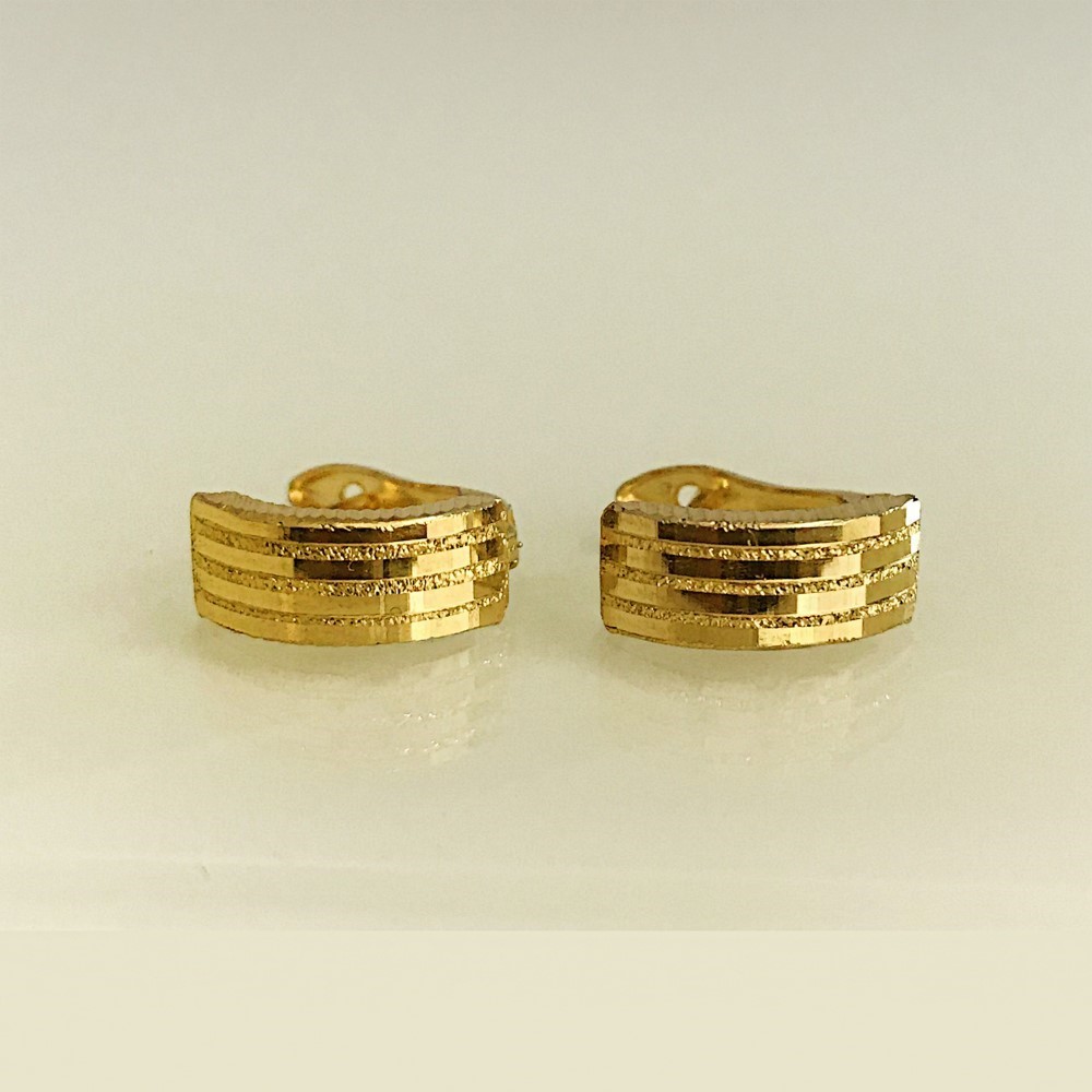 Fine Jewelry 18 Kt Real Solid Yellow Solid Gold Huggie Hoop Earrings 2.380 Grams - Image 3