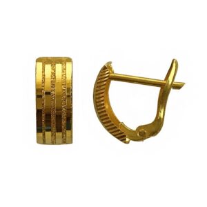 Fine Jewelry 18 Kt Real Solid Yellow Solid Gold Huggie Hoop Earrings 2.380 Grams