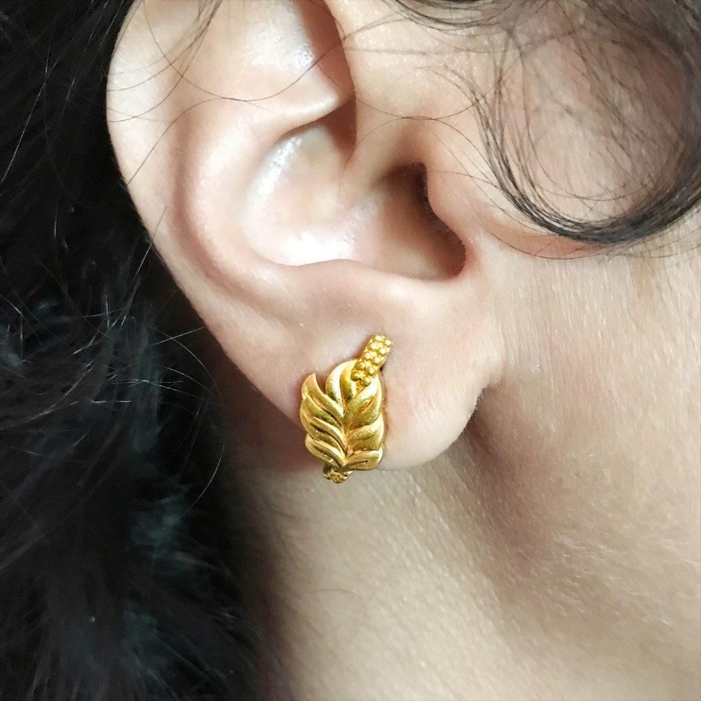 Fine Jewelry 18 Kt Real Solid Yellow Solid Gold Huggie Hoop Earrings 5.350 Grams