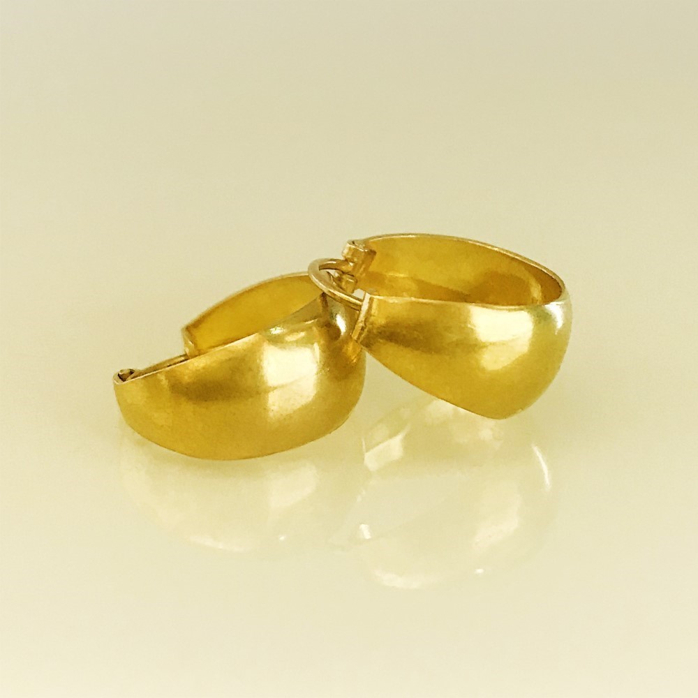 Fine Jewelry 18 Kt Real Solid Yellow Solid Gold Huggie Hoop Earrings 3.100 Grams - Image 3