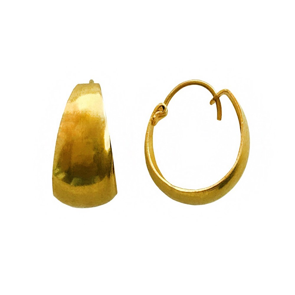 Fine Jewelry 18 Kt Real Solid Yellow Solid Gold Huggie Hoop Earrings 3.100 Grams - Image 2