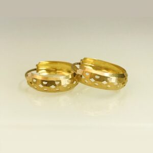Fine Jewelry 18 Kt Real Solid Yellow Solid Gold Huggie Hoop Earrings 2.600 Grams