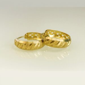Fine Jewelry 18 Kt Real Solid Yellow Solid Gold Huggie Hoop Earrings 2.600 Grams