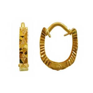 Fine Jewelry 18 Kt Real Solid Yellow Solid Gold Huggie Hoop Earrings 1.580 Grams