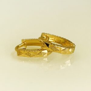 Fine Jewelry 18 Kt Real Solid Yellow Solid Gold Huggie Hoop Earrings 1.580 Grams