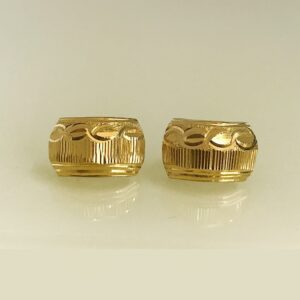 Fine Jewelry 18 Kt Real Solid Yellow Solid Gold Huggie Hoop Earrings 2.750 Grams
