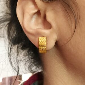 Fine Jewelry 18 Kt Real Solid Yellow Solid Gold Huggie Hoop Earrings 2.350 Grams