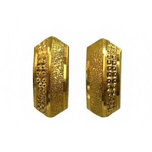 Fine Jewelry 18 Kt Real Solid Yellow Solid Gold Huggie Hoop Earrings 3.360 Grams