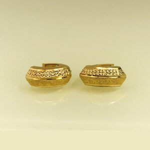 Fine Jewelry 18 Kt Real Solid Yellow Solid Gold Huggie Hoop Earrings 3.360 Grams
