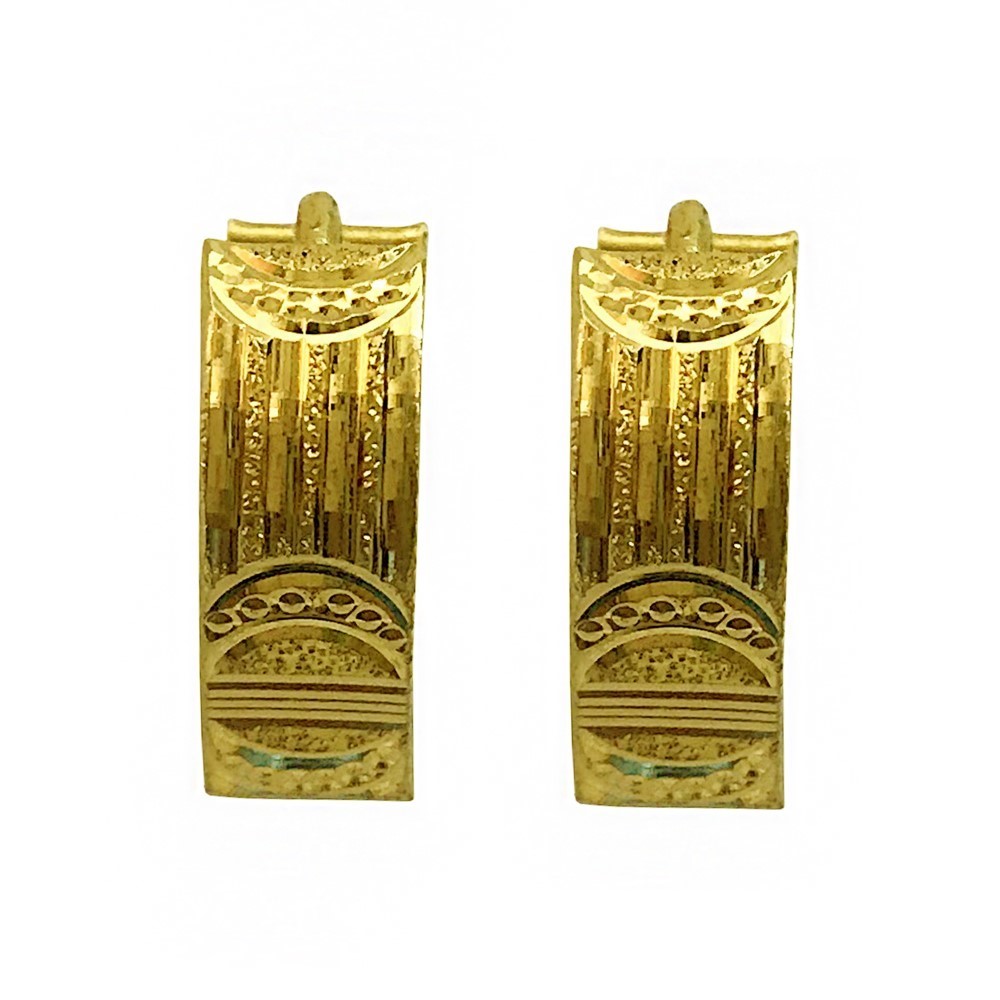 Fine Jewelry 18 Kt Real Solid Yellow Solid Gold Huggie Hoop Earrings 2.910 Grams - Image 4