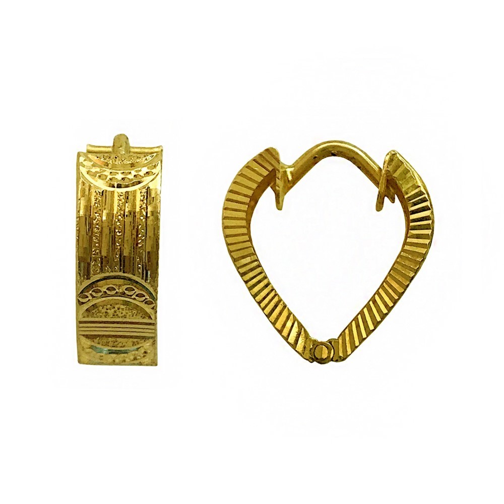 Fine Jewelry 18 Kt Real Solid Yellow Solid Gold Huggie Hoop Earrings 2.910 Grams - Image 2