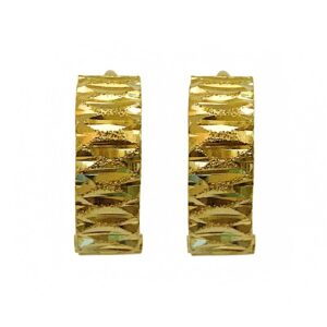 Fine Jewelry 18 Kt Real Solid Yellow Solid Gold Huggie Hoop Earrings 2.900 Grams