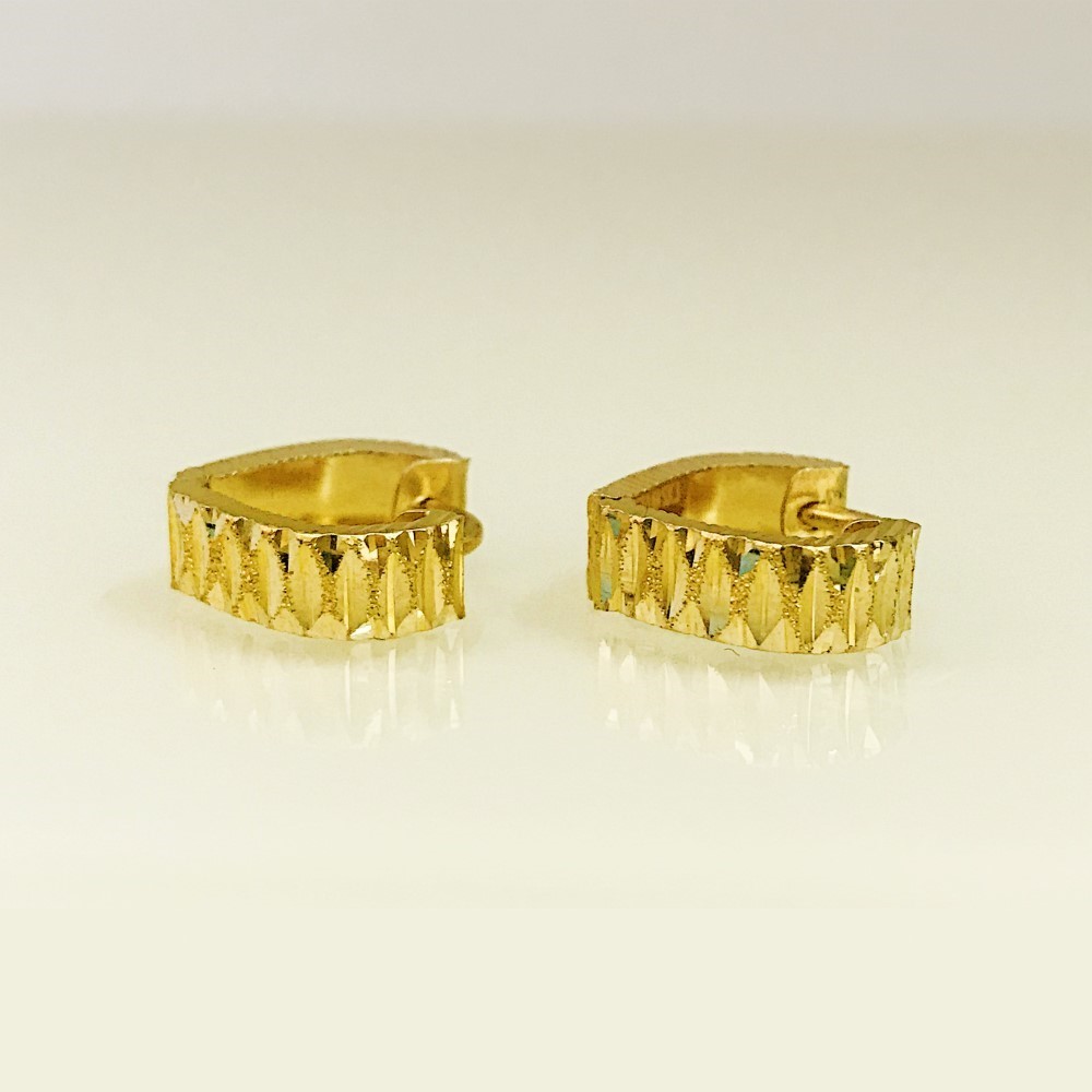 Fine Jewelry 18 Kt Real Solid Yellow Solid Gold Huggie Hoop Earrings 2.900 Grams - Image 3