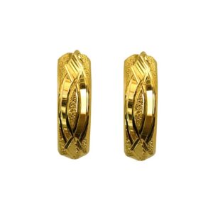 Fine Jewelry 18 Kt Real Solid Yellow Solid Gold Huggie Hoop Earrings 3.120 Grams