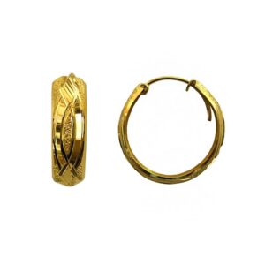 Fine Jewelry 18 Kt Real Solid Yellow Solid Gold Huggie Hoop Earrings 3.120 Grams