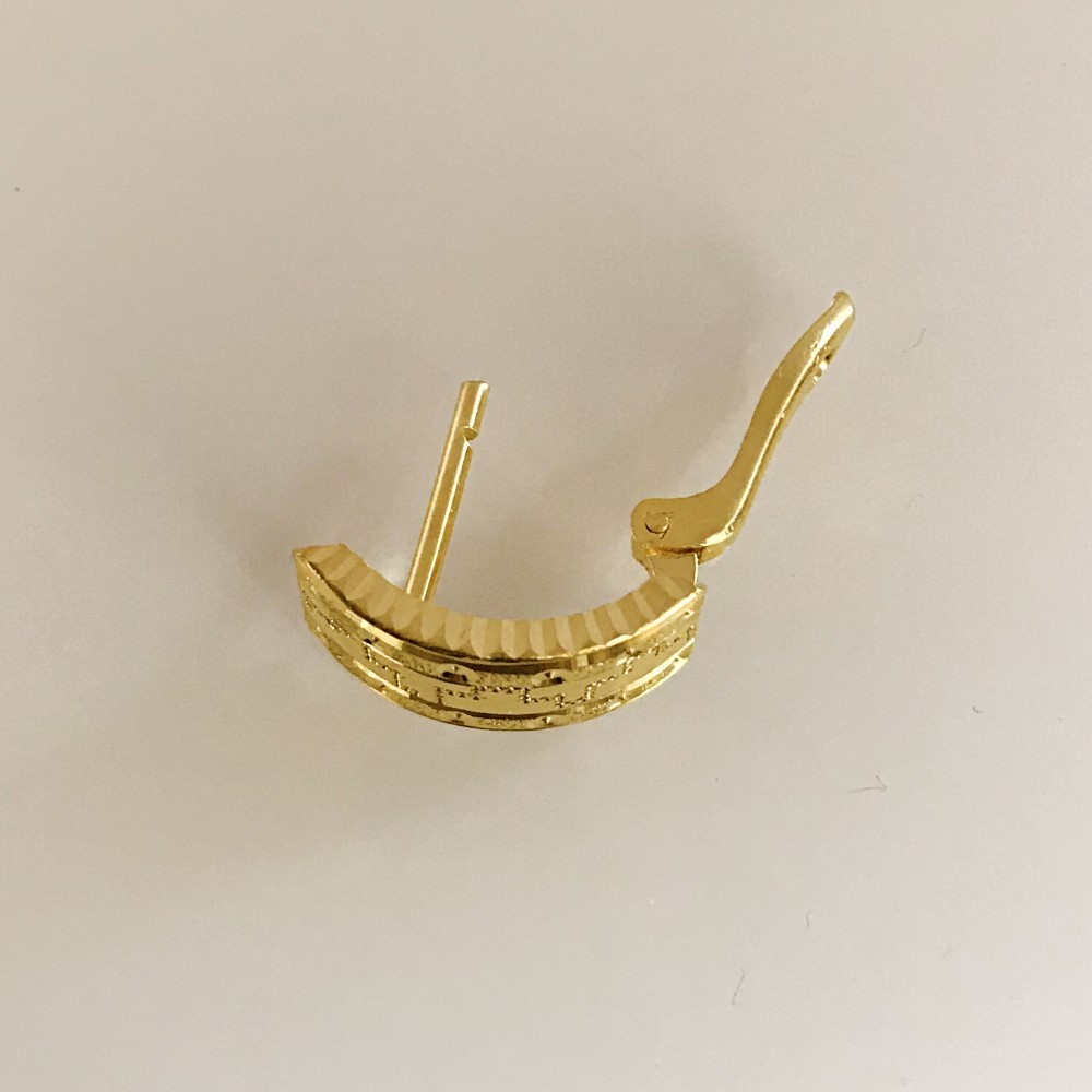Fine Jewelry 18 Kt Real Solid Yellow Solid Gold Huggie Hoop Earrings 3.100 Grams - Image 5