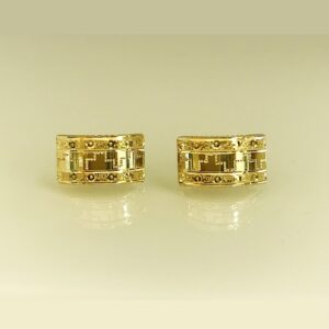 Fine Jewelry 18 Kt Real Solid Yellow Solid Gold Huggie Hoop Earrings 3.100 Grams