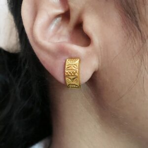 Fine Jewelry 18 Kt Real Solid Yellow Solid Gold Huggie Hoop Earrings 2.800 Grams