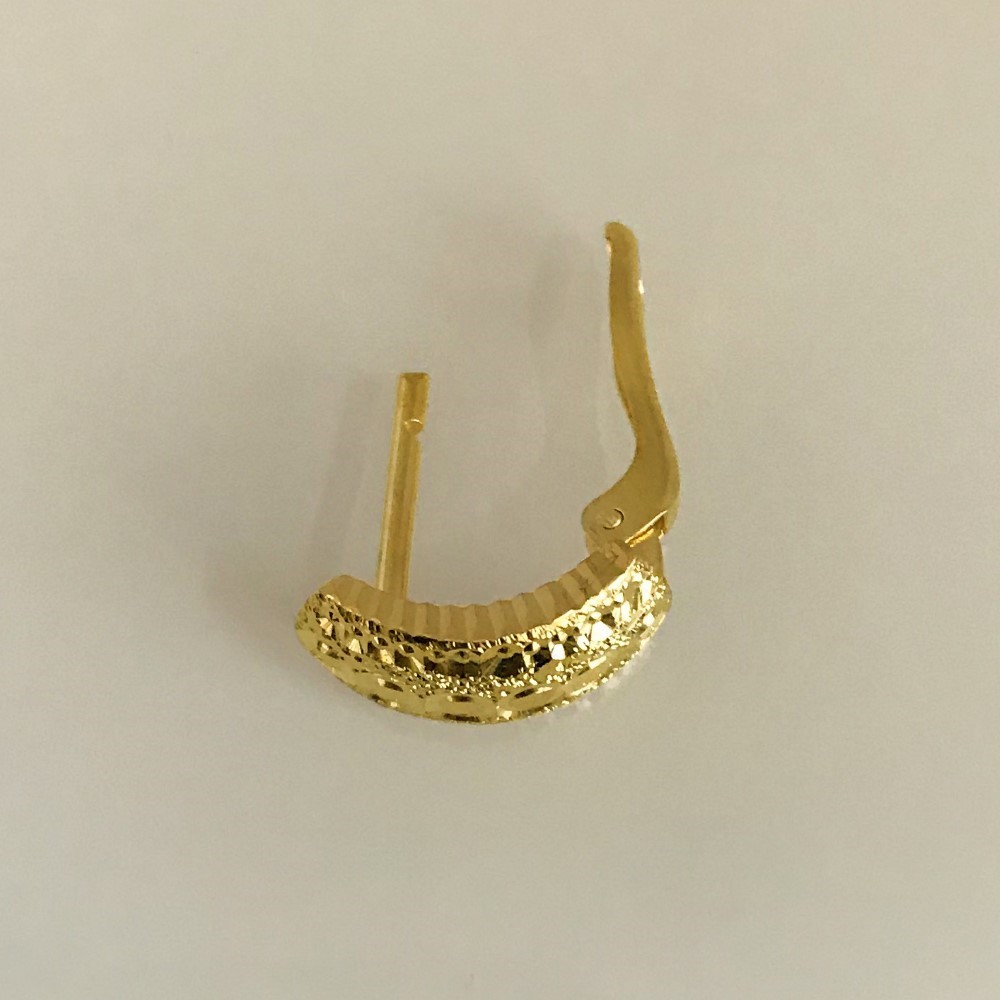 Fine Jewelry 18 Kt Real Solid Yellow Solid Gold Huggie Hoop Earrings 2.600 Grams - Image 5