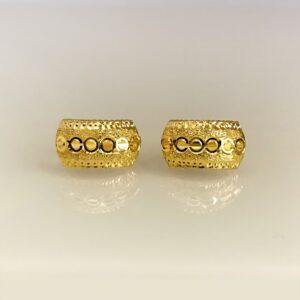 Fine Jewelry 18 Kt Real Solid Yellow Solid Gold Huggie Hoop Earrings 2.600 Grams