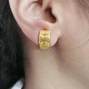 Fine Jewelry 18 Kt Real Solid Yellow Solid Gold Huggie Hoop Earrings 2.810 Grams