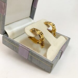 Fine Jewelry 18 Kt Real Solid Yellow Solid Gold Huggie Hoop Earrings 4.790 Grams