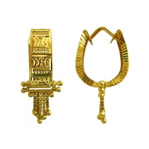 Fine Jewelry 18 Kt Real Solid Yellow Solid Gold Huggie Hoop Earrings 4.790 Grams