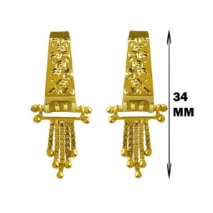 Fine Jewelry 18 Kt Real Solid Yellow Solid Gold Huggie Hoop Earrings 3.750 Grams