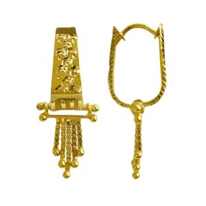 Fine Jewelry 18 Kt Real Solid Yellow Solid Gold Huggie Hoop Earrings 3.750 Grams