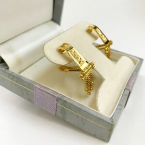 Fine Jewelry 18 Kt Real Solid Yellow Solid Gold Huggie Hoop Earrings 3.670 Grams