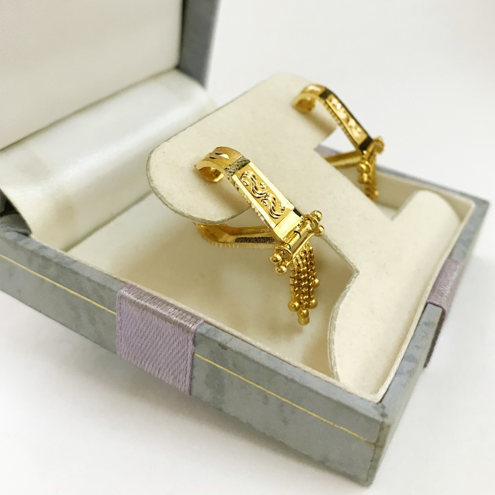 Fine Jewelry 18 Kt Real Solid Yellow Solid Gold Huggie Hoop Earrings 3.670 Grams - Image 4