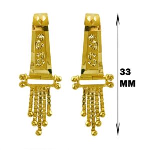 Fine Jewelry 18 Kt Real Solid Yellow Solid Gold Huggie Hoop Earrings 3.670 Grams