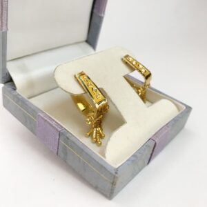 Fine Jewelry 18 Kt Real Solid Yellow Solid Gold Huggie Hoop Earrings 3.870 Grams