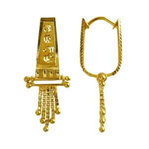 Fine Jewelry 18 Kt Real Solid Yellow Solid Gold Huggie Hoop Earrings 3.870 Grams