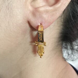 Fine Jewelry 18 Kt Real Solid Yellow Solid Gold Huggie Hoop Earrings 3.870 Grams