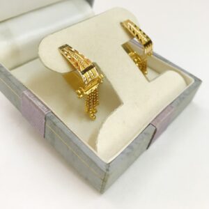 Fine Jewelry 18 Kt Real Solid Yellow Solid Gold Huggie Hoop Earrings 3.540 Grams