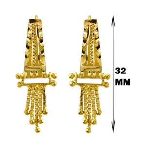 Fine Jewelry 18 Kt Real Solid Yellow Solid Gold Huggie Hoop Earrings 3.540 Grams
