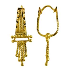 Fine Jewelry 18 Kt Real Solid Yellow Solid Gold Huggie Hoop Earrings 3.540 Grams