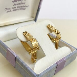 Fine Jewelry 18 Kt Real Solid Yellow Solid Gold Huggie Hoop Earrings 3.790 Grams
